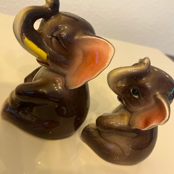 Vintage 50’s Elephant Salt & Pepper Shakers MCM Japan Anthropomorphic, numbered - Picture 3 of 8